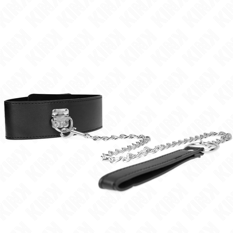 KINK - NECKLACE WITH BELT 65 CM WITH WIDE BLACK STRAP ADJUSTABLE 33.5-41 CM X 5 CM - NOCTURNA DESIRES