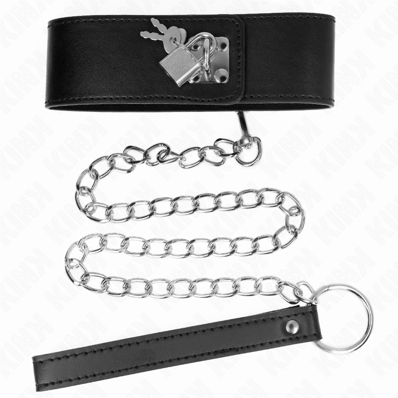 KINK - NECKLACE WITH BELT 65 CM WITH WIDE BLACK STRAP ADJUSTABLE 33.5-41 CM X 5 CM - NOCTURNA DESIRES