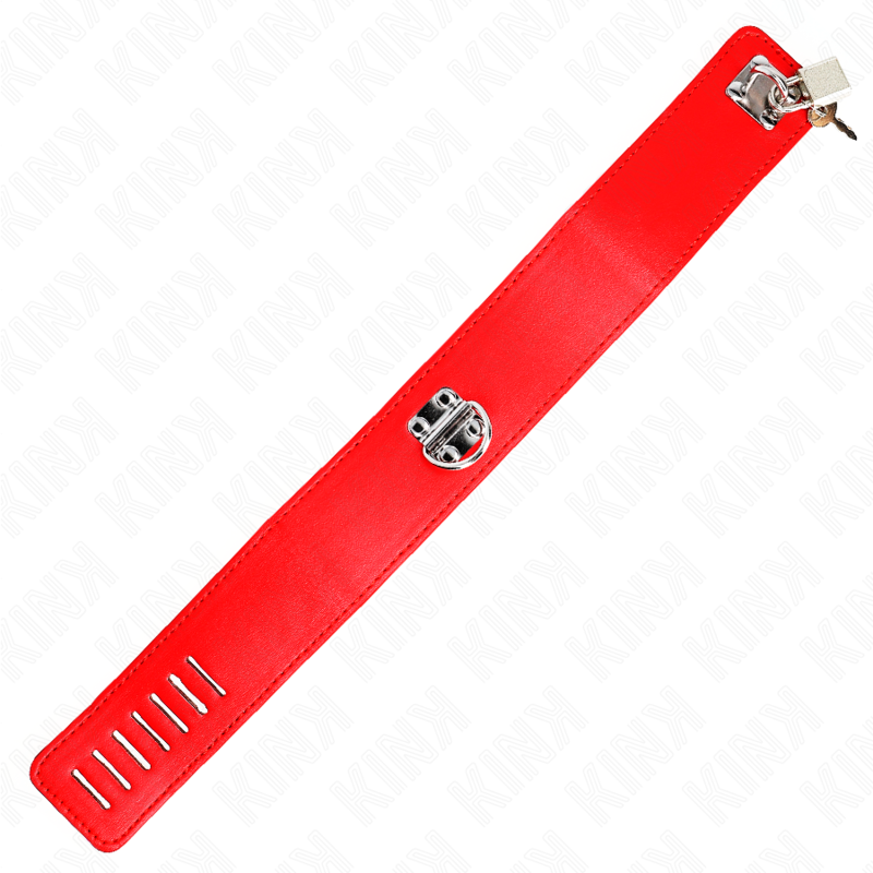 KINK - NECKLACE WITH BELT 65 CM WITH WIDE RED STRAP ADJUSTABLE 33.5-41 CM X 5 CM - NOCTURNA DESIRES