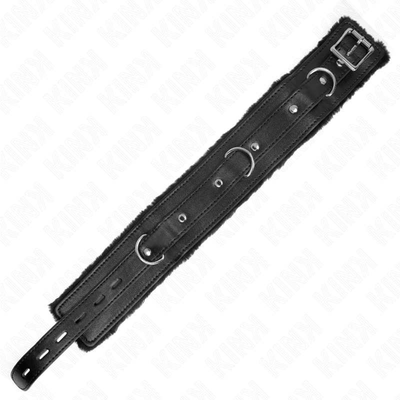 KINK - COLLAR WITH LEASH 65 CM WITH RESTRICTIONS BLACK 36-42 CM X 5.5 CM - NOCTURNA DESIRES