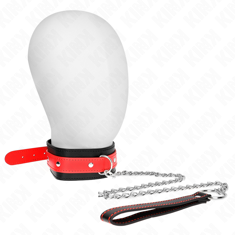 KINK - NECKLACE WITH RED STRAP 65 CM AJUSTABLE 36-43 CM X 5 CM - NOCTURNA DESIRES