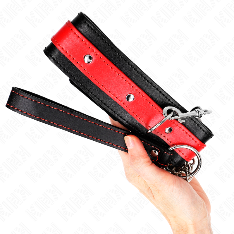 KINK - NECKLACE WITH RED STRAP 65 CM AJUSTABLE 36-43 CM X 5 CM - NOCTURNA DESIRES