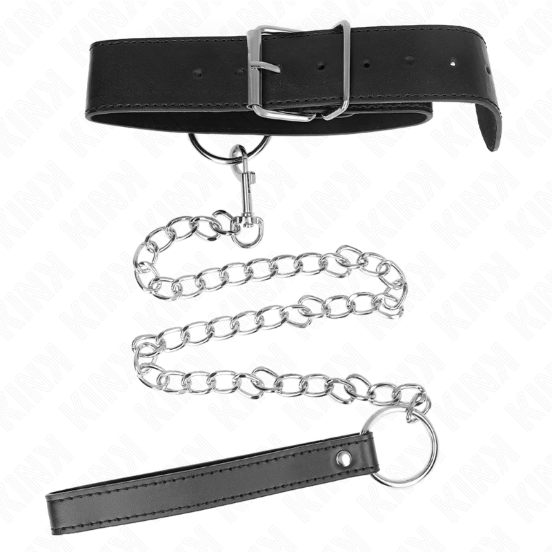 KINK - BASIC MODEL COLLAR WITH LEASH MODEL 4 ADJUSTABLE 36-43 CM - NOCTURNA DESIRES