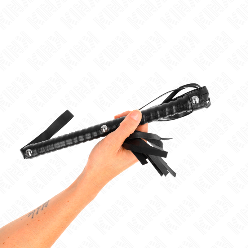 KINK - WHIP WITH BLACK TEXTURED HANDLE 48.5 CM - NOCTURNA DESIRES