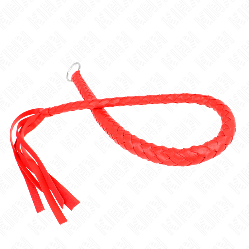 KINK - SNAKE WHIP WITH RED HAND RING 65 CM - NOCTURNA DESIRES