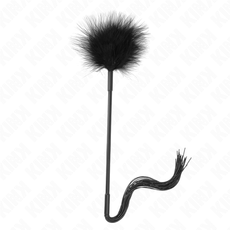 KINK - SILICONE WHIP WITH FEATHERS FOR TICKLE 47 CM - NOCTURNA DESIRES