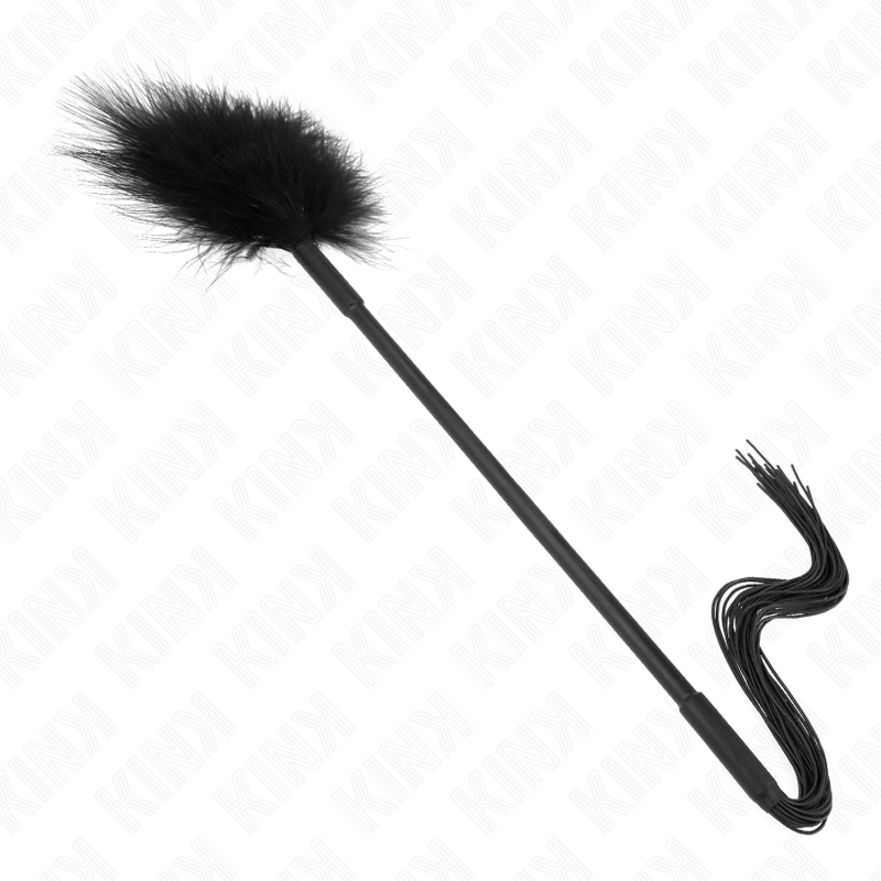 KINK - SILICONE WHIP WITH FEATHERS FOR TICKLE 47 CM - NOCTURNA DESIRES