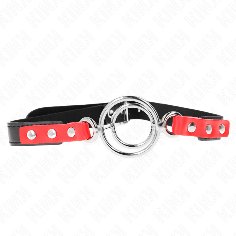 KINK - GAG WITH MULTIPLE O-RINGS 4 / 4.8 CM RED 38 X 56 CM - NOCTURNA DESIRES
