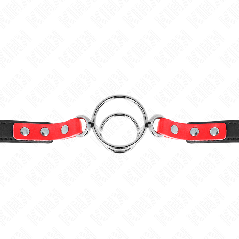 KINK - GAG WITH MULTIPLE O-RINGS 4 / 4.8 CM RED 38 X 56 CM - NOCTURNA DESIRES