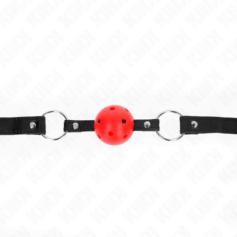 KINK - HOLLOW HARD RED BALL 4.5 CM GAG MODEL 1 63.5 X 2 CM - NOCTURNA DESIRES