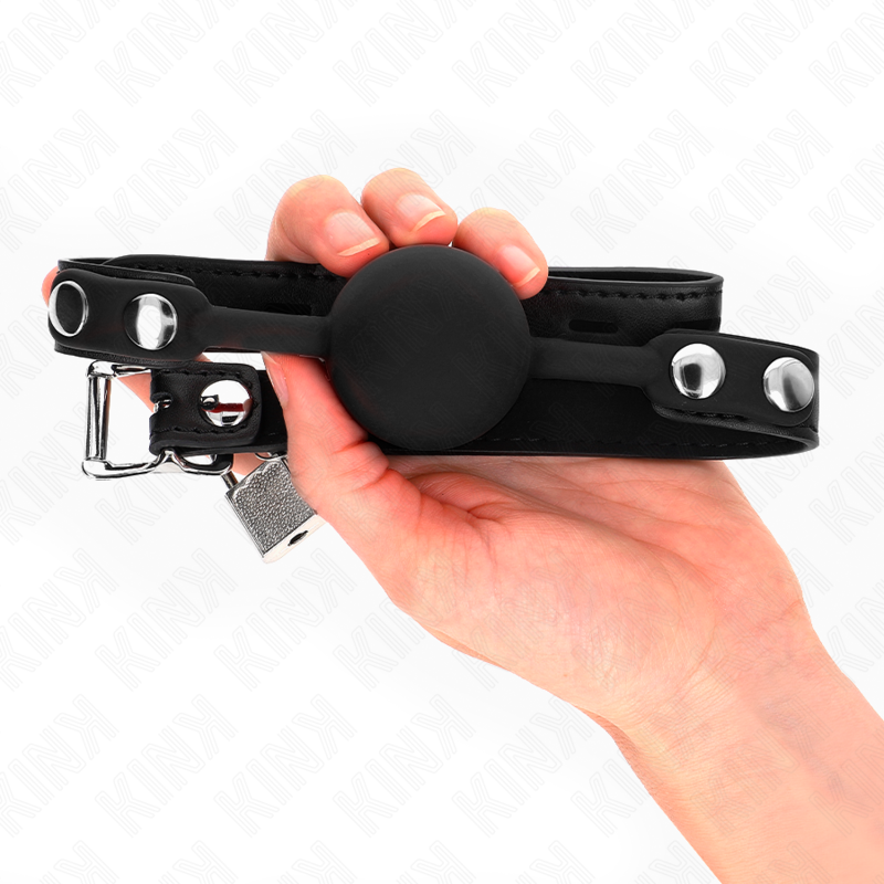 KINK - MODEL 1 SILICONE BALL 4 CM GAG WITH LOCK 60 x 2 CM - NOCTURNA DESIRES