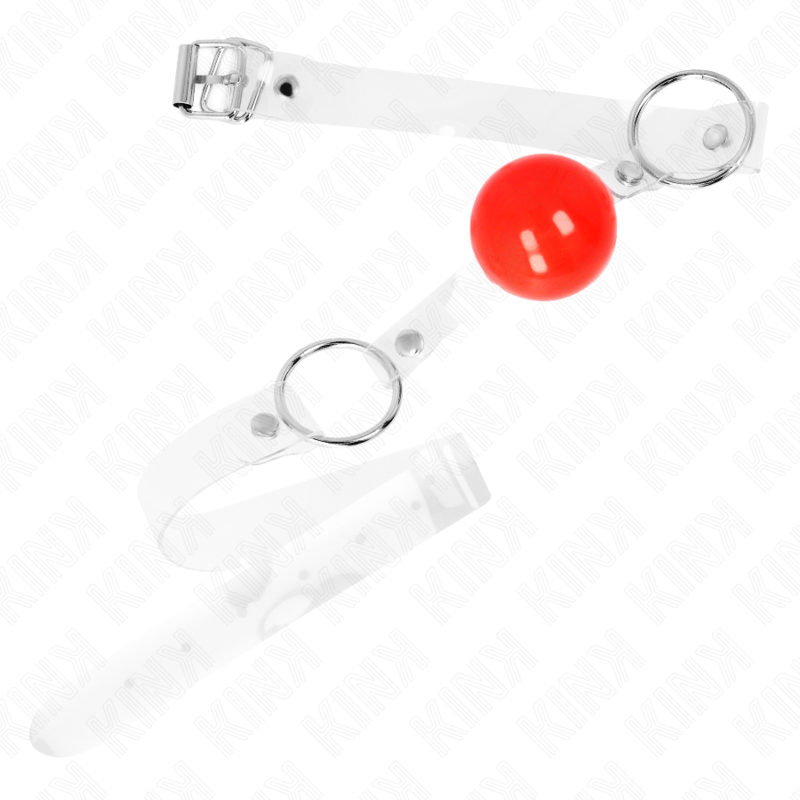 KINK - RED TRANSPARENT PVC BALL 4 CM GAG ADJUSTABLE - NOCTURNA DESIRES