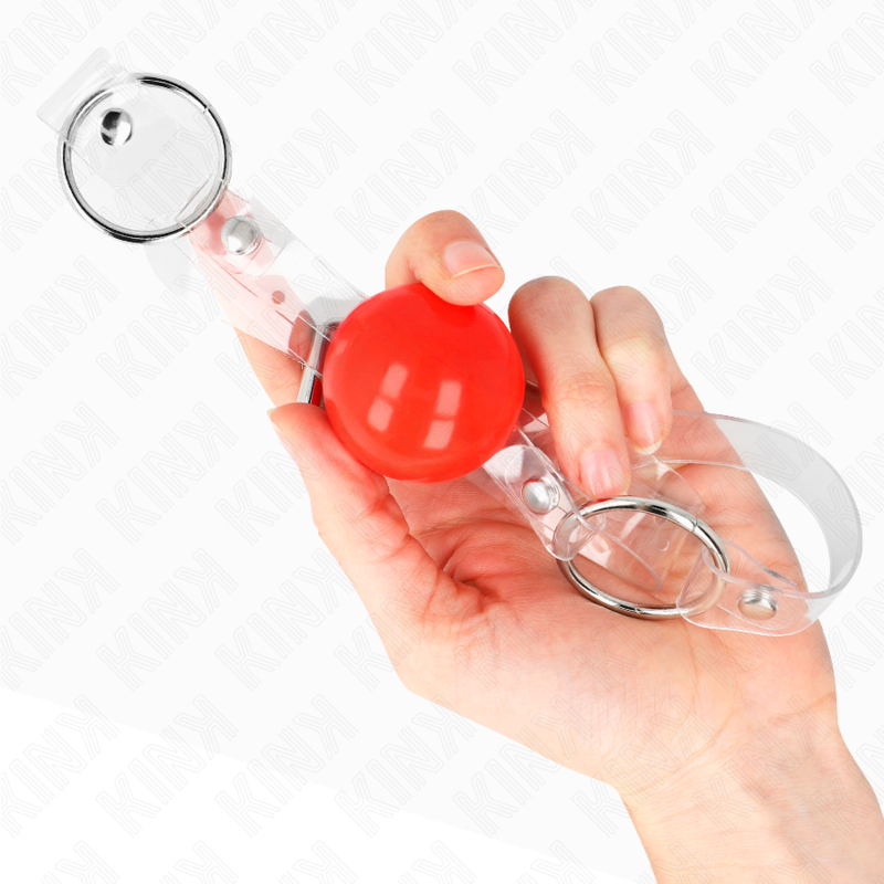 KINK - RED TRANSPARENT PVC BALL 4 CM GAG ADJUSTABLE - NOCTURNA DESIRES