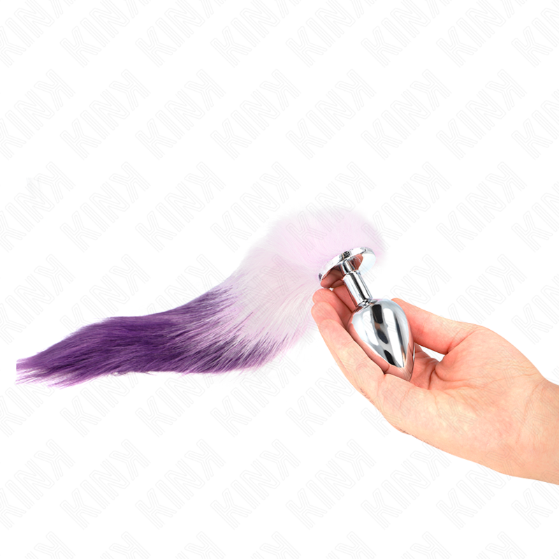KINK - ANAL PLUG SIZE L 10 X 4 CM WITH SYNTHETIC TAIL 40 CM PURPLE - NOCTURNA DESIRES