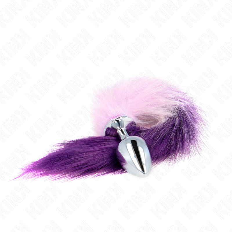 KINK - ANAL PLUG SIZE L 10 X 4 CM WITH SYNTHETIC TAIL 40 CM PURPLE - NOCTURNA DESIRES