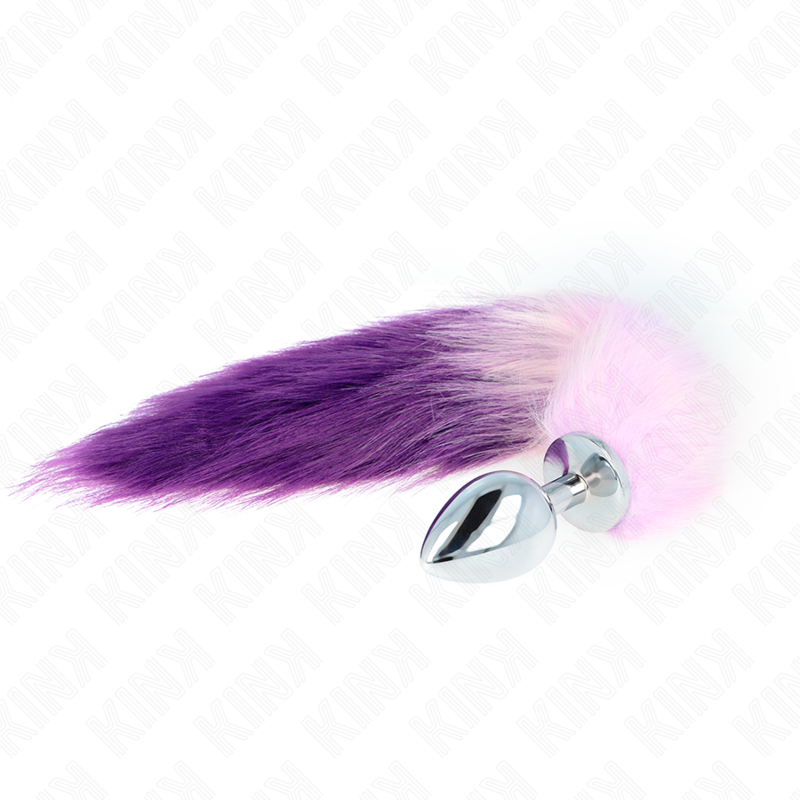 KINK - ANAL PLUG SIZE L 10 X 4 CM WITH SYNTHETIC TAIL 40 CM PURPLE - NOCTURNA DESIRES