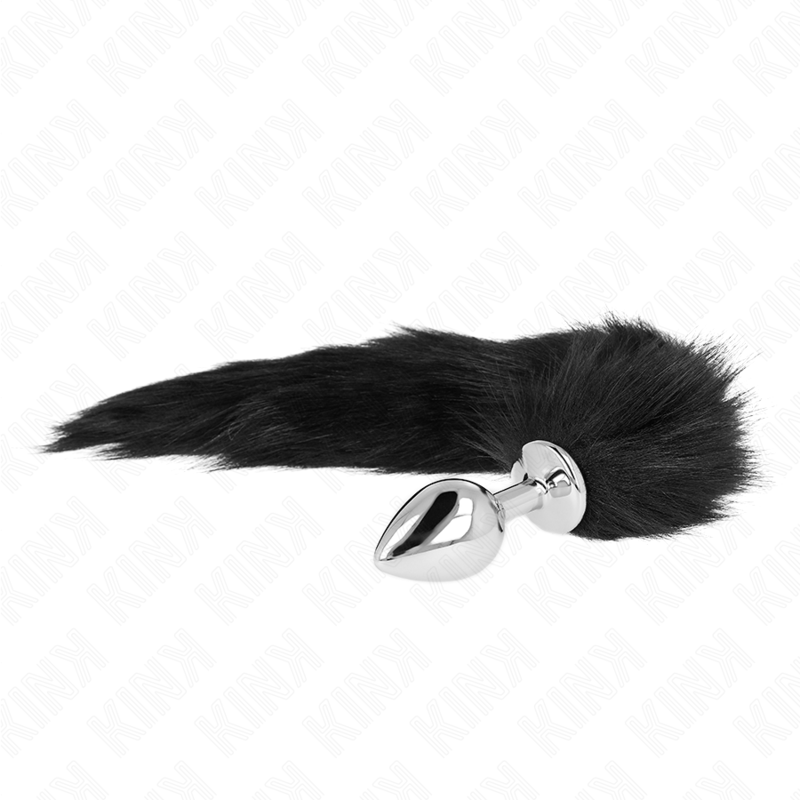 KINK - ANAL PLUG SIZE M 8 X 3.5 CM WITH SYNTHETIC TAIL 40 CM BLACK - NOCTURNA DESIRES