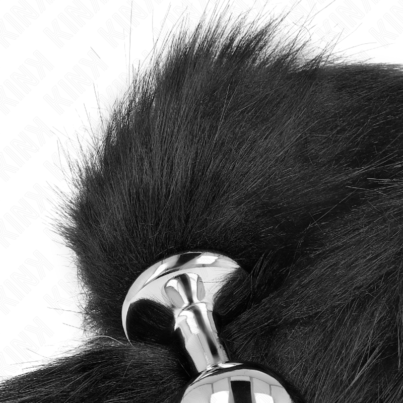 KINK - ANAL PLUG SIZE M 8 X 3.5 CM WITH SYNTHETIC TAIL 40 CM BLACK - NOCTURNA DESIRES