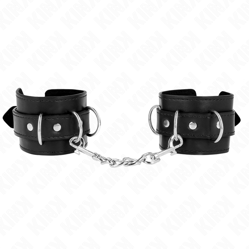 KINK - 3 D-RING WRIST RESTRAINTS ADJUSTABLE BLACK 17.5-25 CM X 6 CM - NOCTURNA DESIRES