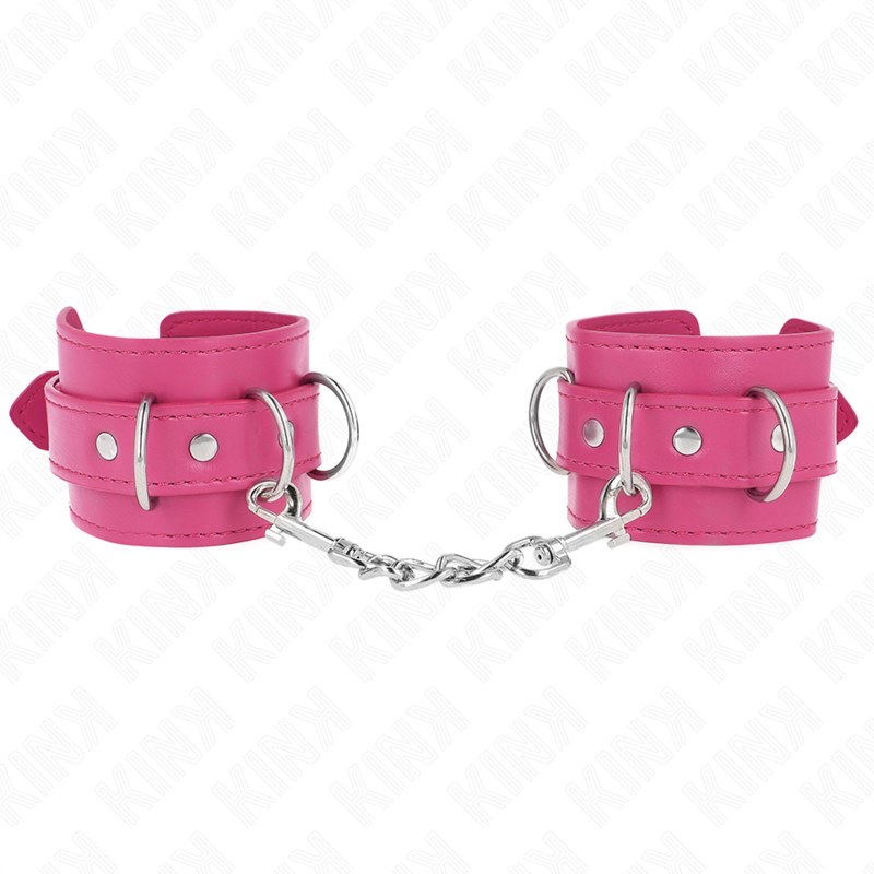 KINK - 3 D-RING WRIST RESTRAINTS ADJUSTABLE PINK 17.5-25 CM X 6 CM - NOCTURNA DESIRES