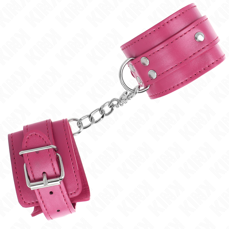 KINK - 3 D-RING WRIST RESTRAINTS ADJUSTABLE PINK 17.5-25 CM X 6 CM - NOCTURNA DESIRES