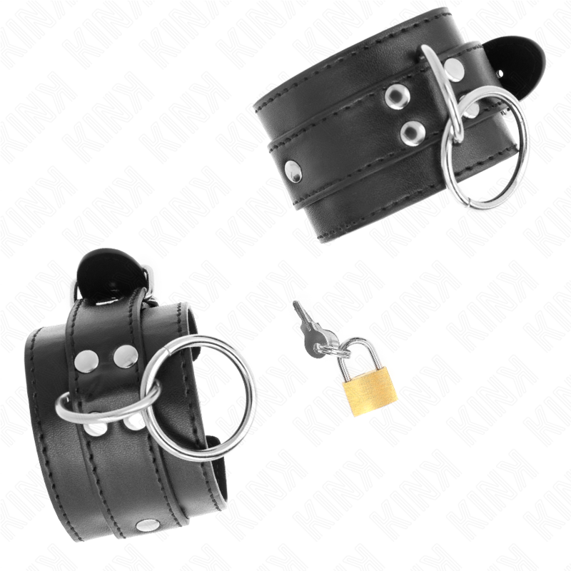 KINK - O-RING LOCKED WRIST RESTRAINTS BLACK ADJUSTABLE 20-28 CM X 5.5 CM - NOCTURNA DESIRES