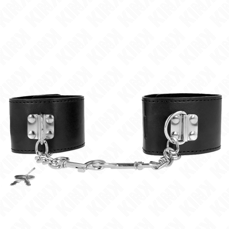 KINK - WRIST RESTRAINTS WITH PADLOCK CLOSURE BLACK ADJUSTABLE 16-23 CM X 5.5 CM - NOCTURNA DESIRES