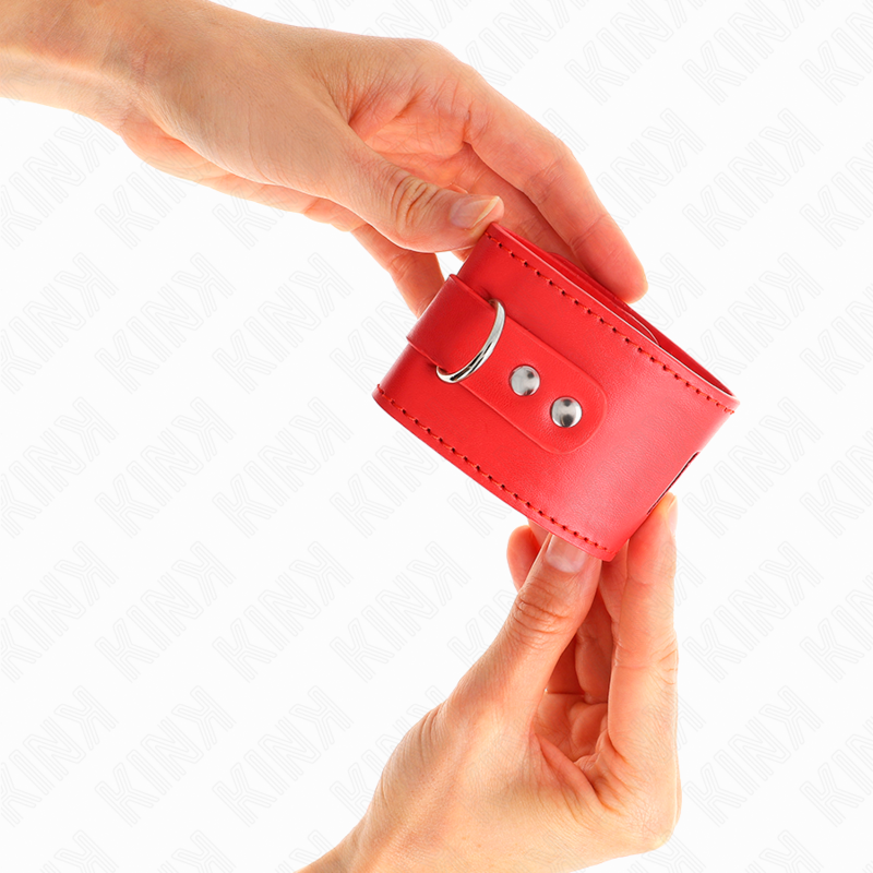 KINK - WRIST RESTRAINTS WITH PADLOCK CLOSURE RED ADJUSTABLE 16-23 CM X 5.5 CM - NOCTURNA DESIRES