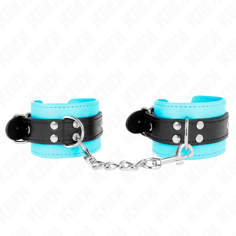 KINK - HOOK WRIST RESTRAINTS BLUE FUR LINED ADJUSTABLE 20-28 CM X 5.5 CM - NOCTURNA DESIRES