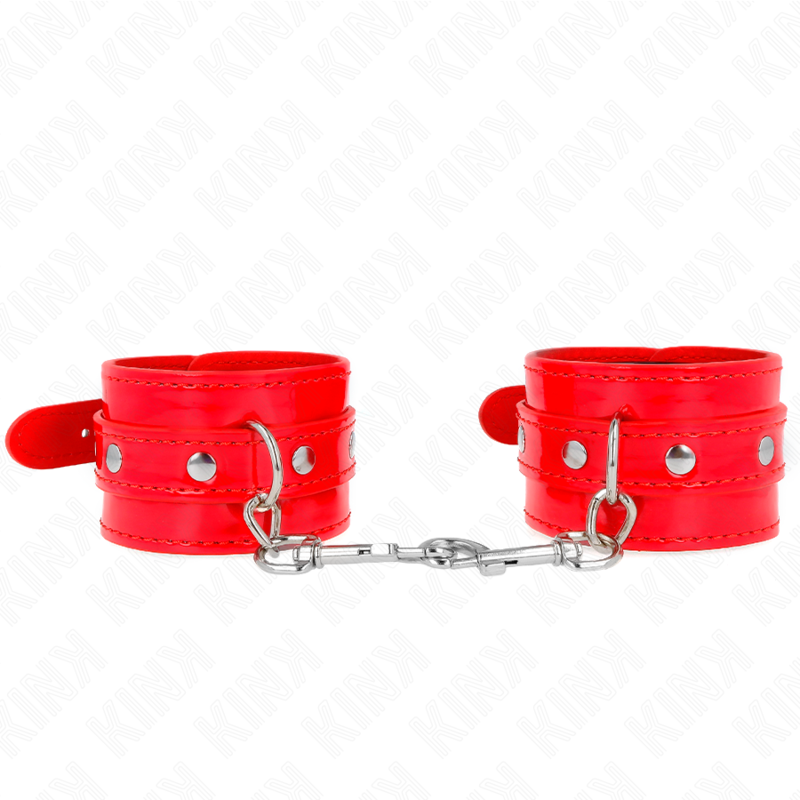 KINK - SHINY HAND CUFFS RED ADJUSTABLE 23-33 CM - NOCTURNA DESIRES