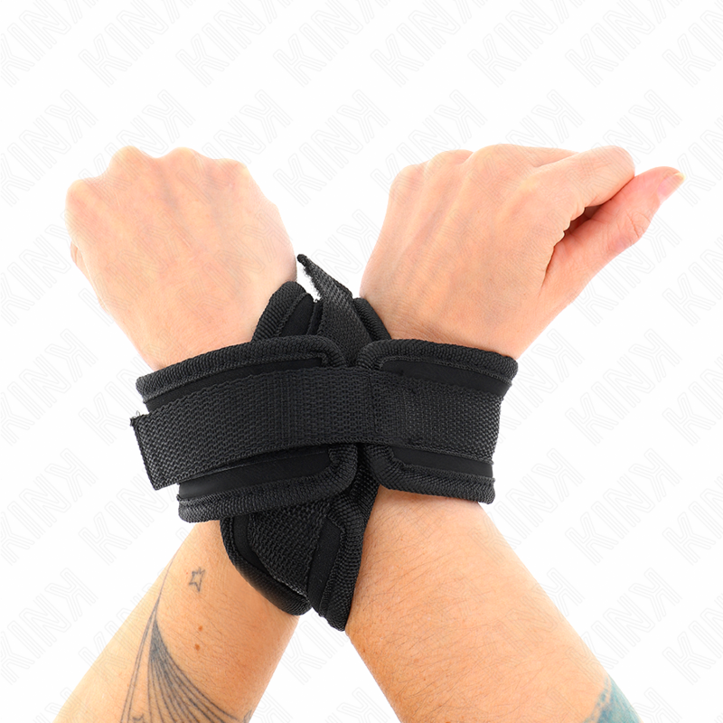 KINK - CROSS CUFFS BLACK 34 X 5.5 CM - NOCTURNA DESIRES