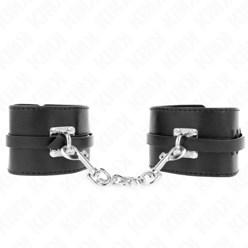KINK - DELUXE LOCKING WRIST RESTRAINTS BLACK ADJUSTABLE 14.5-21 CM X 6 CM - NOCTURNA DESIRES