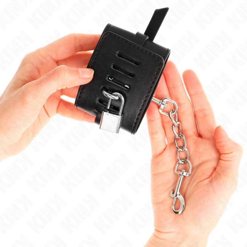 KINK - DELUXE LOCKING WRIST RESTRAINTS BLACK ADJUSTABLE 14.5-21 CM X 6 CM - NOCTURNA DESIRES