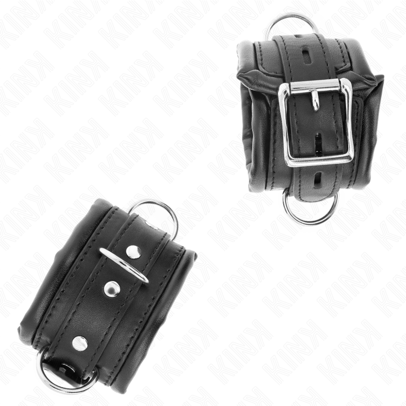KINK - HEAVY WRIST RESTRAINTS WITH BLACK FUR LINED ADJUSTABLE 20-30 CM X 6 CM - NOCTURNA DESIRES