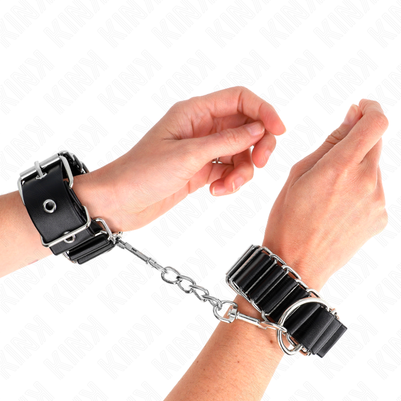 KINK - HINGE-LIKE THIN WRIST RESTRAINTS BLACK ADJUSTRABLE 16-22 CM X 3.5 CM - NOCTURNA DESIRES