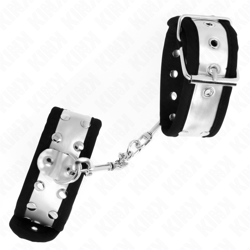 KINK - THIN WRIST RESTRAINTS BLACK / SILVER 30 X 4 CM - NOCTURNA DESIRES