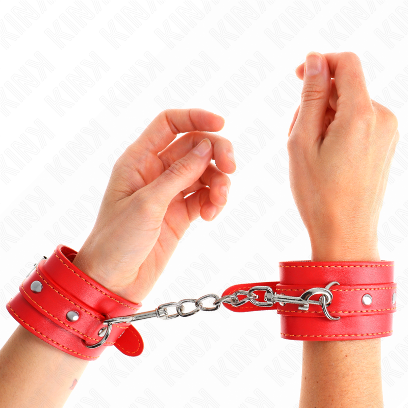 KINK - THIN WRIST RESTRAINTS RED ADJUSTABLE 21-33 CM - NOCTURNA DESIRES