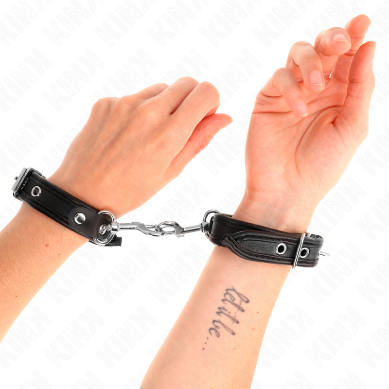 KINK - MINI BLACK WRISTBANDS WITH STUDS ADJUSTABLE 16-22 CM X 2 CM - NOCTURNA DESIRES