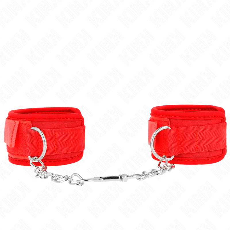 KINK - NEOPRENE WRIST RESTRAINTS RED 42 X 5 CM - NOCTURNA DESIRES