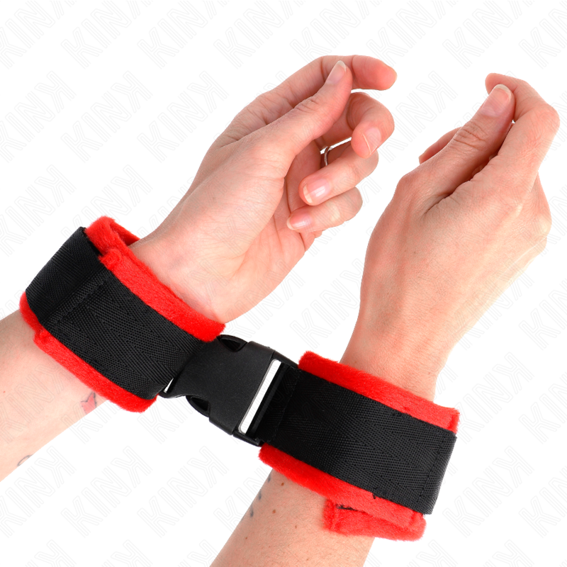 KINK - NYLON BIND HOOK&LOOP WRIST RESTRAINTS BLACK MODEL 1 AJDUSTABLE 25-35 CM X 6 CM - NOCTURNA DESIRES