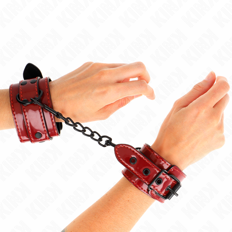 KINK - DARK RED WRIST CUFFS 23 X 5 CM - NOCTURNA DESIRES