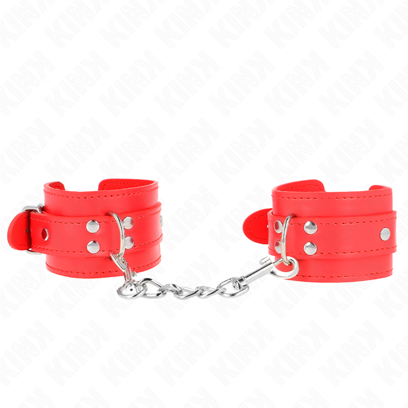 KINK - SIMPLE WRIST RESTRAINTS RED ADJUSTABLE 20-23 CM X 5.5 CM - NOCTURNA DESIRES