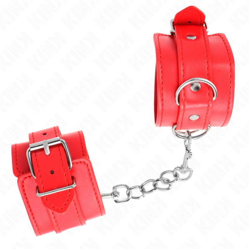 KINK - SIMPLE WRIST RESTRAINTS RED ADJUSTABLE 20-23 CM X 5.5 CM - NOCTURNA DESIRES