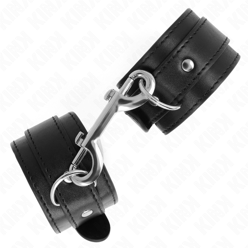 KINK - WRIST RESTRAINTS-SINGLE RIVET ROW BLACK ADJUSTABLE 17-28 CM X 5 CM - NOCTURNA DESIRES