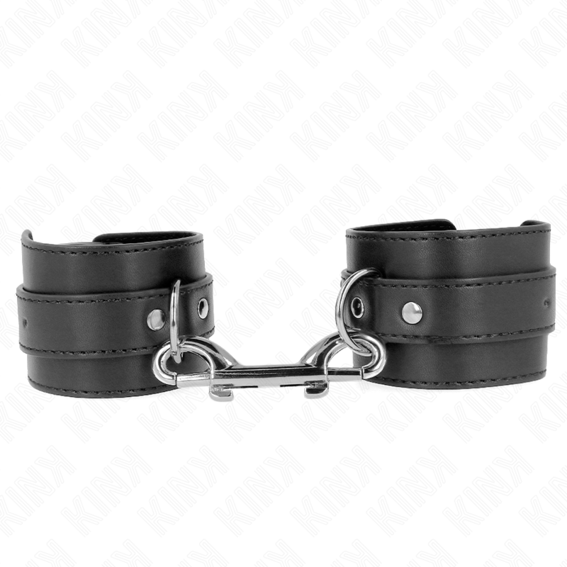 KINK - WRIST RESTRAINTS-SINGLE RIVET ROW AND BIG BUCKLE BLACK ADJUSTABLE 17-28 CM X 5 CM - NOCTURNA DESIRES