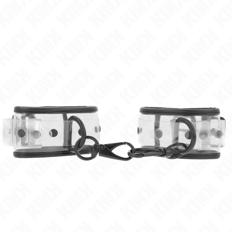 KINK - CLEAR WRIST CUFFS ADJUSTABLE 18-30 CM X 5.5 CM - NOCTURNA DESIRES