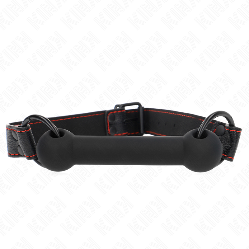 KINK - BONE GAG WITH LEATHERETTE STRAP BLACK ADJUSTABLE 41-57 CM - NOCTURNA DESIRES