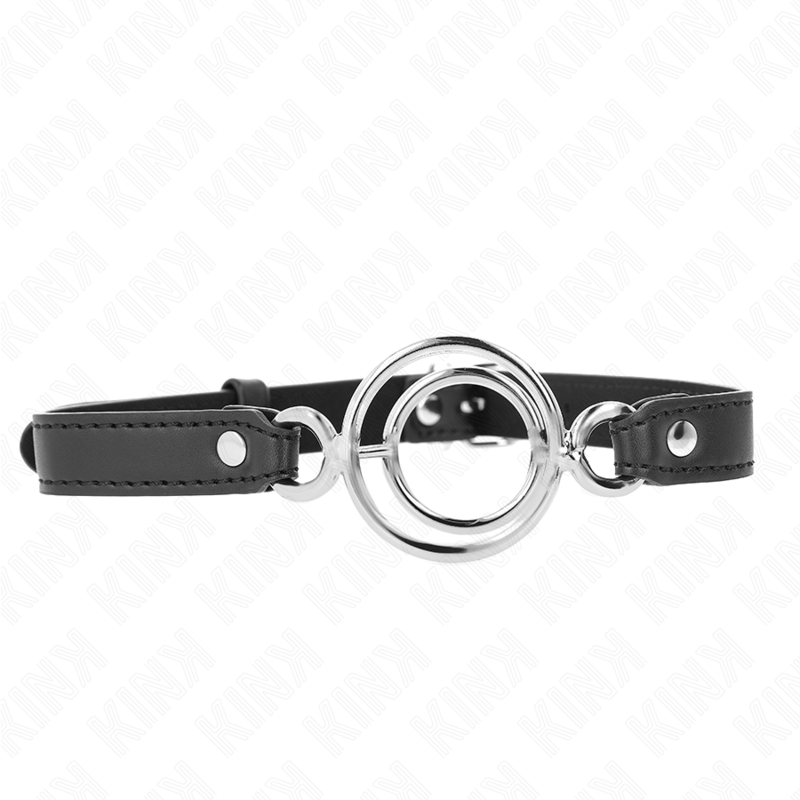 KINK - GAG WITH MULTIPLE O-RINGS 5 CM BLACK 63 X 2.5 CM - NOCTURNA DESIRES
