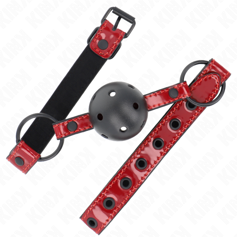 KINK - SHINY LEATHERETTE BALL 4.5 CM GAG 63.5 X 2 CM ADJUSTABLE 41 X 59 CM - NOCTURNA DESIRES