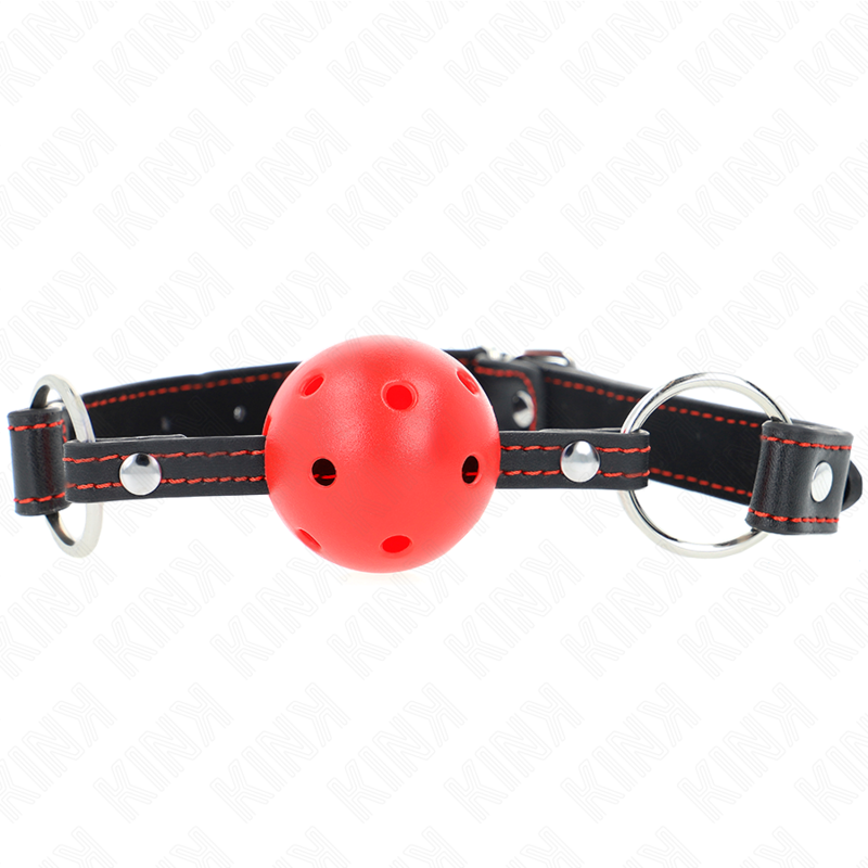 KINK - HOLLOW HARD RED BALL GAG MODEL 2 65 x 2.5 CM - NOCTURNA DESIRES